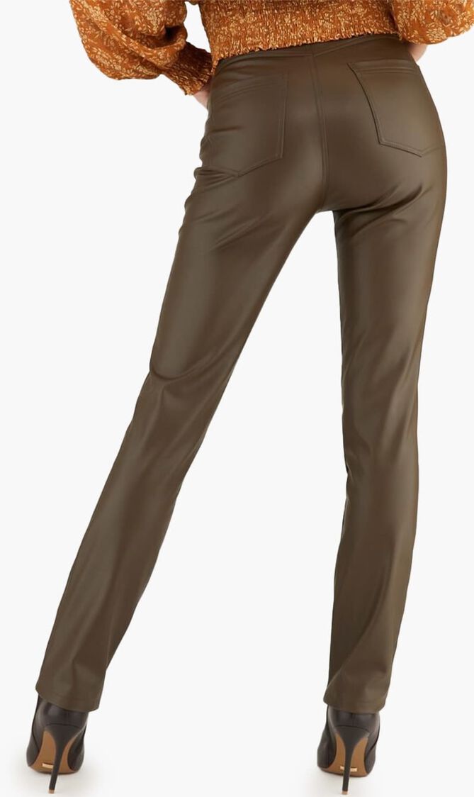Caroline Pants - Coated Jersey Faux Leather
