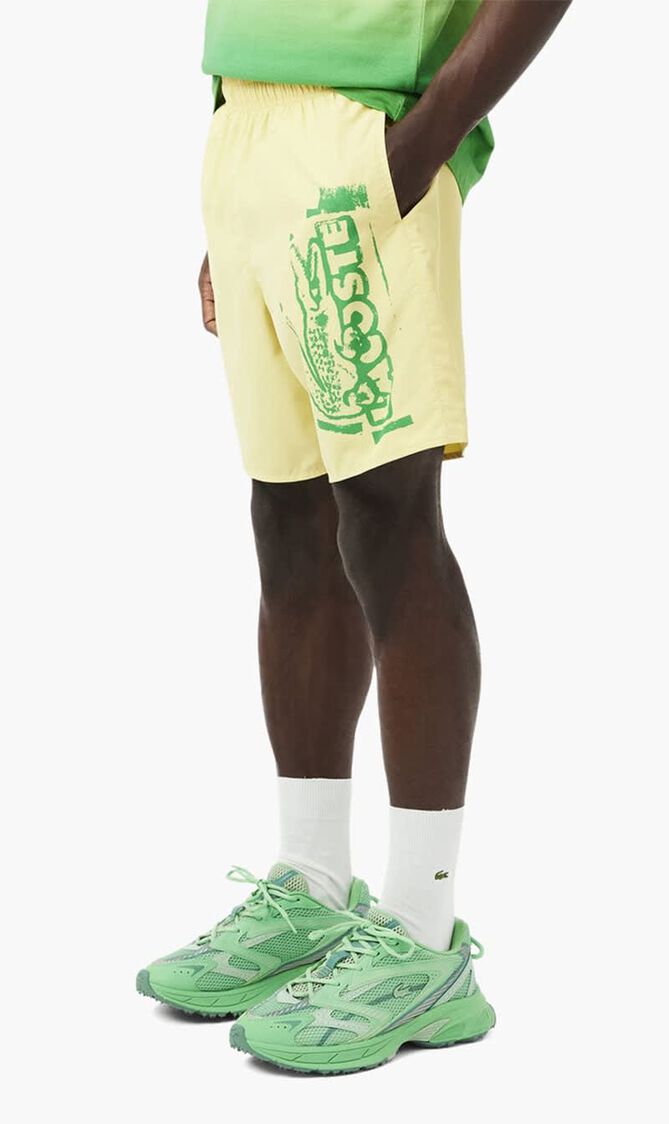 Long Branded Swim Trunks