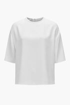Satin-Trimmed Crepe T-Shirt