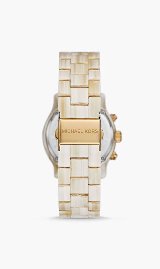 Runway Pav&eacute; Gold-Tone And Acetate Watch