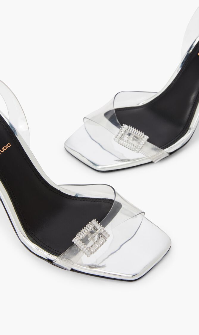 SQUARE TOE SLINGBACK HIGH HEEL SANDAL