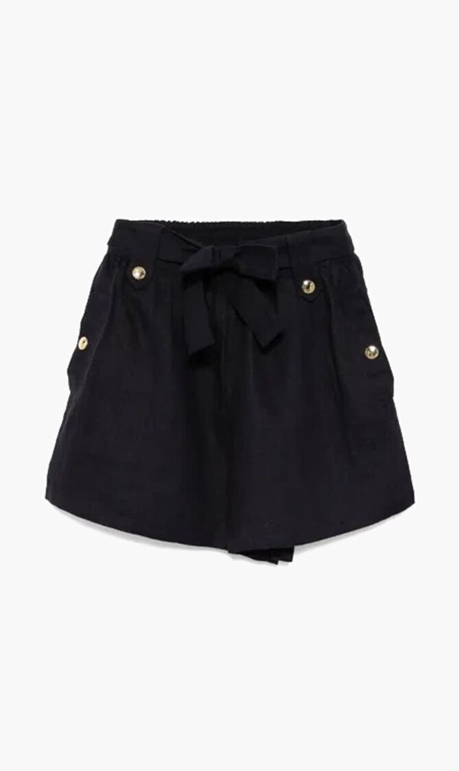 Chambray Tie Waist Shorts