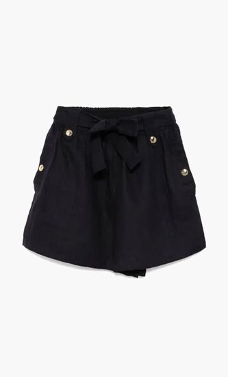Chambray Tie Waist Shorts