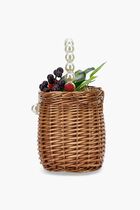 Fruity Flower Wicker Basket Handbag