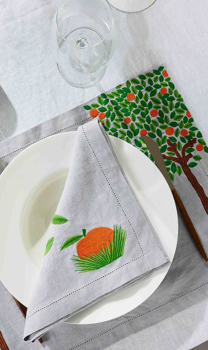 Orange Tree Napkin, Pearl