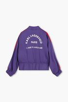 Logo Print Striped Bomber Jacket