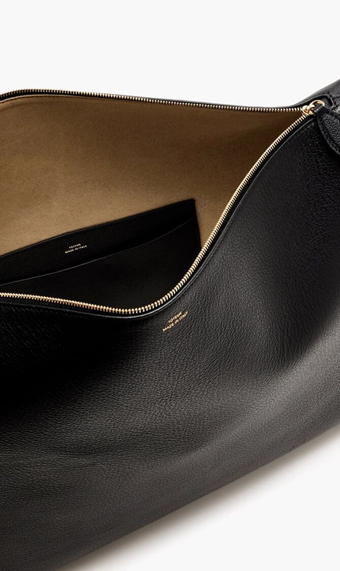 GRAINY LEATHER SCOOP TOTE