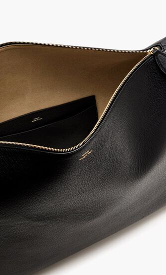 GRAINY LEATHER SCOOP TOTE