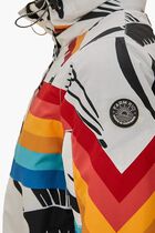Toucan Print Rainbow Striped Ski Suit