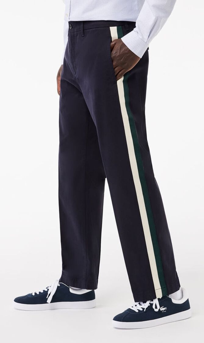 Straight Fit Contrast Stripe Chinos