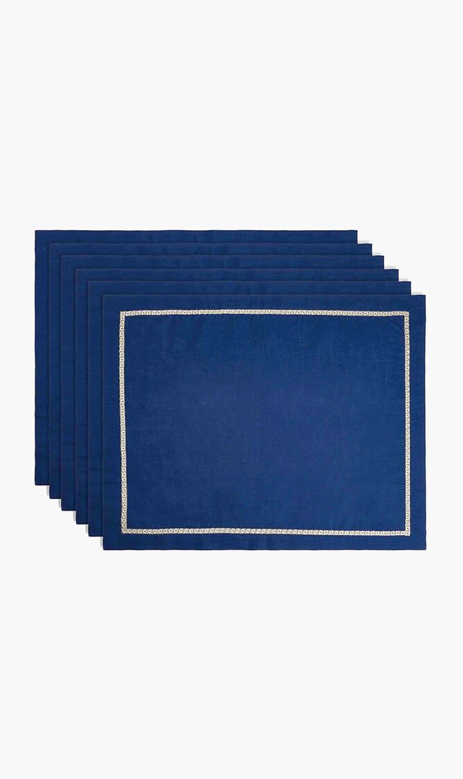 Rosely Placemat Blue Set Of 6