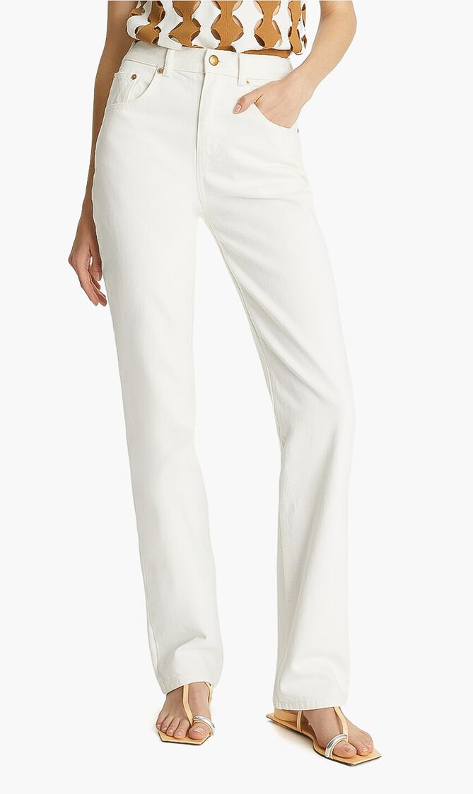 Mid Rise Slim Straight Jeans