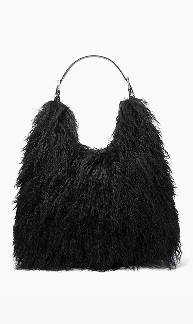 Nolita Large Shearling Leather Hobo Shoulder Bag