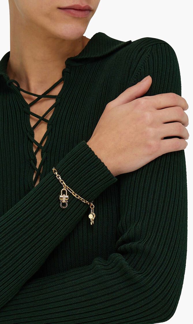 Gancini Padlock Charms Bracelet
