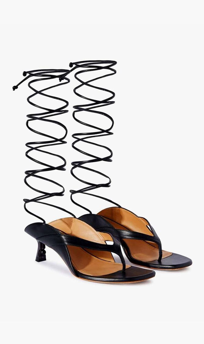 LOLLIPOP LACE UP SANDAL BLACK BLACK