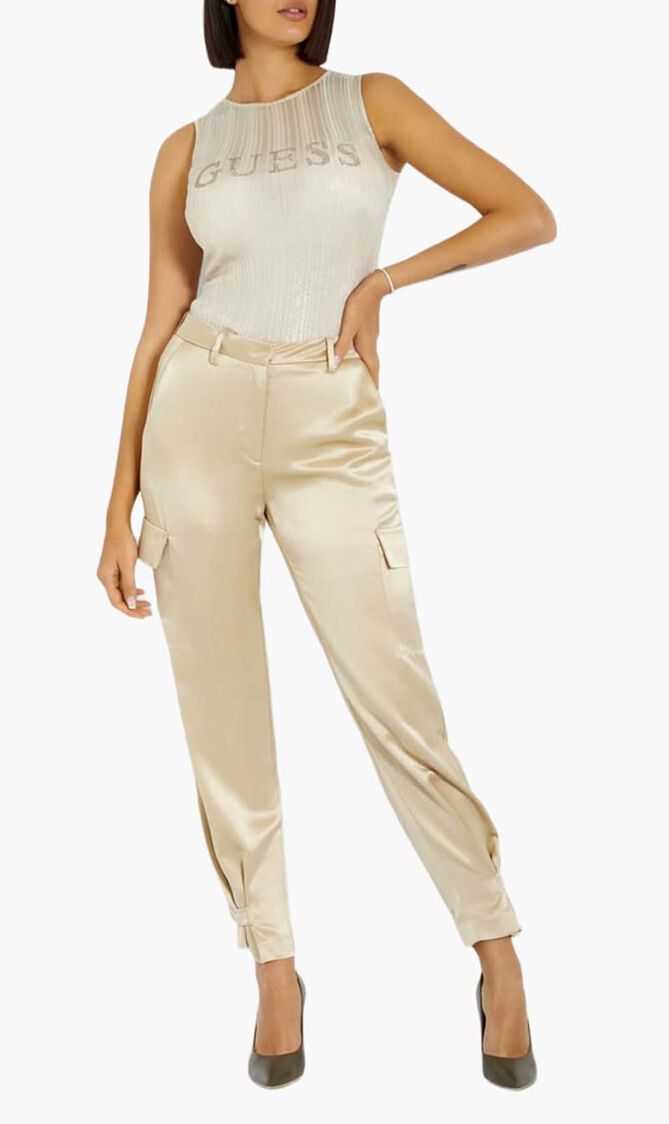 Satin Cargo Pants