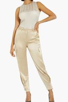 Satin Cargo Pants