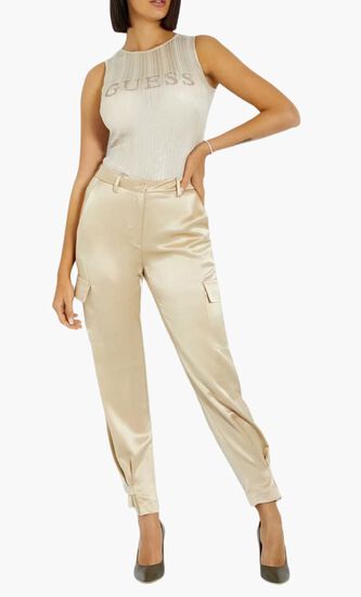 Satin Cargo Pants