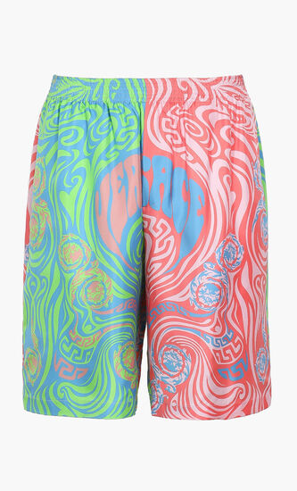 Psychedelic Logo Print Shorts