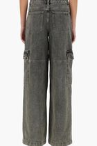 Washed Denim Wide-Leg Cargo Jeans