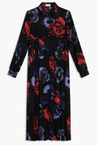 WOOL PRINT POPPIES DRESS