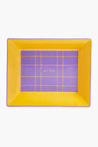 Tartan Trinket Tray Rectangular Small Yellow