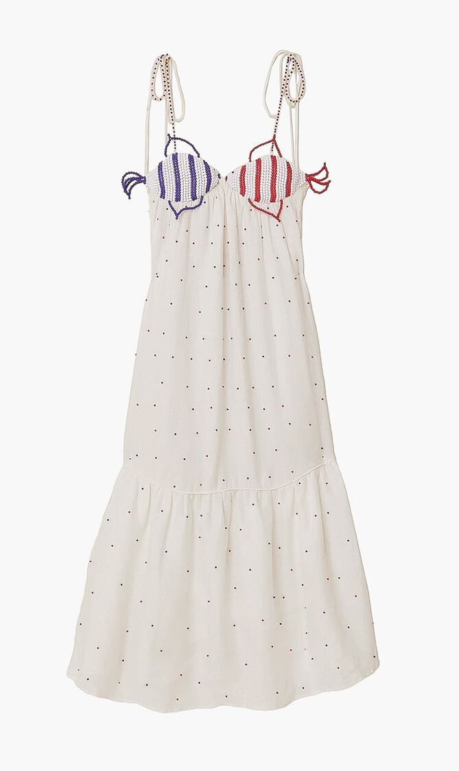 Beaded Fishes Sleeveless Maxi Dress