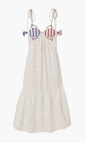 Beaded Fishes Sleeveless Maxi Dress