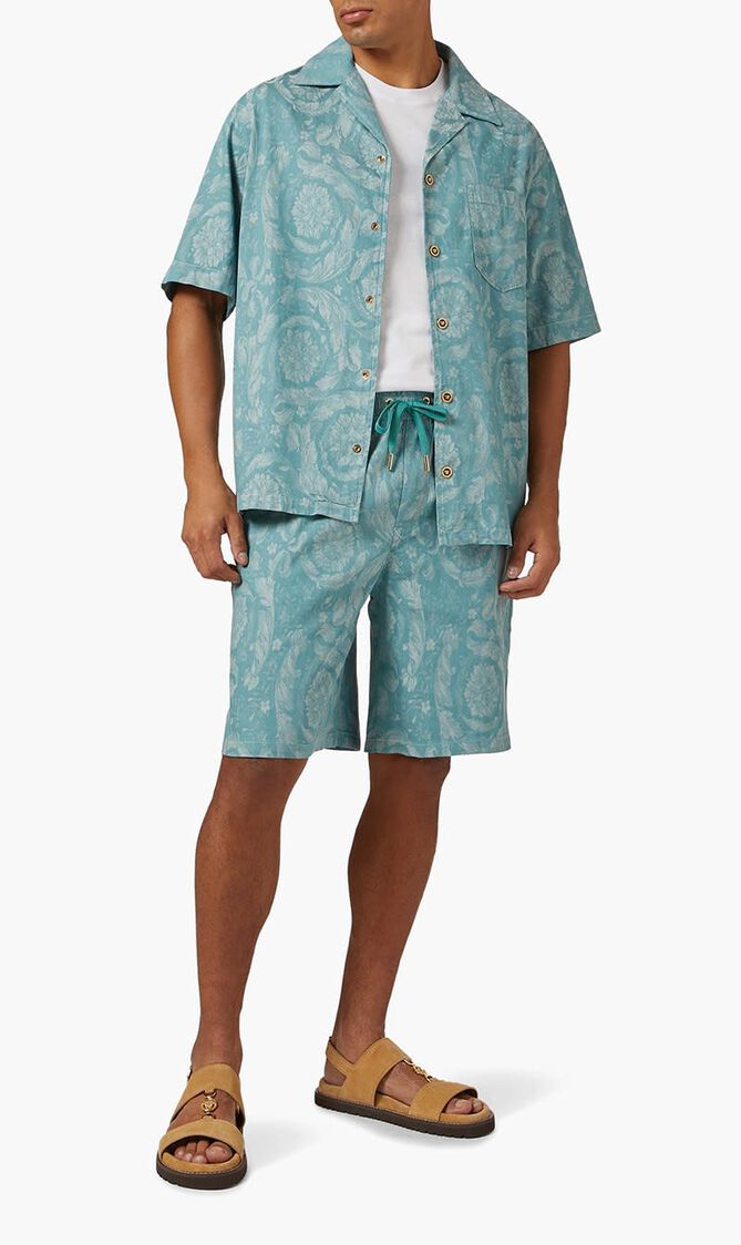 SHORT DENIM DENIM CHAMBRAY JACQUARD BAROCCO RINSED