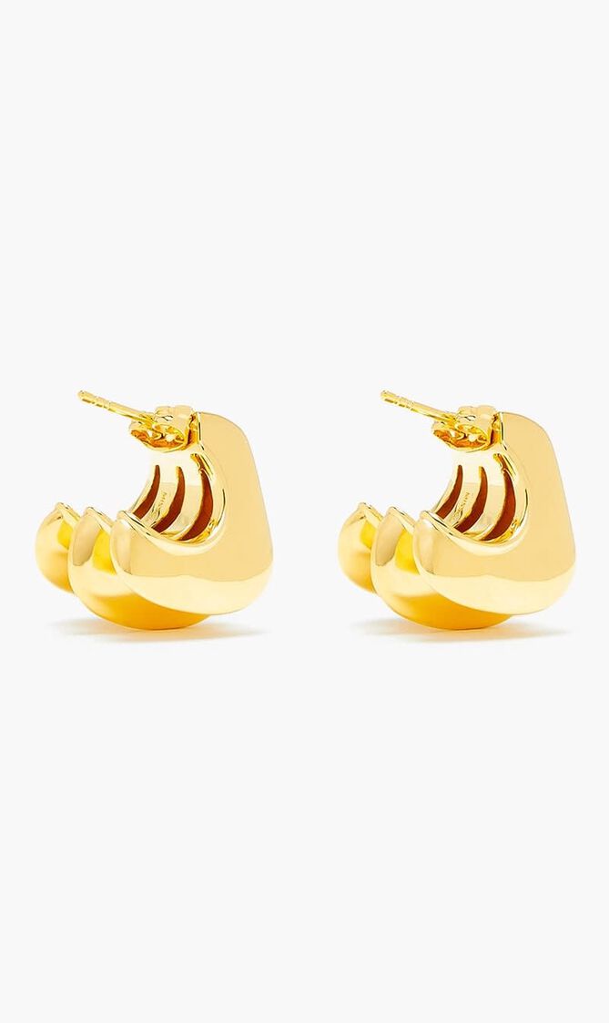 Hera Dome Triple Ridge Hoop Earrings