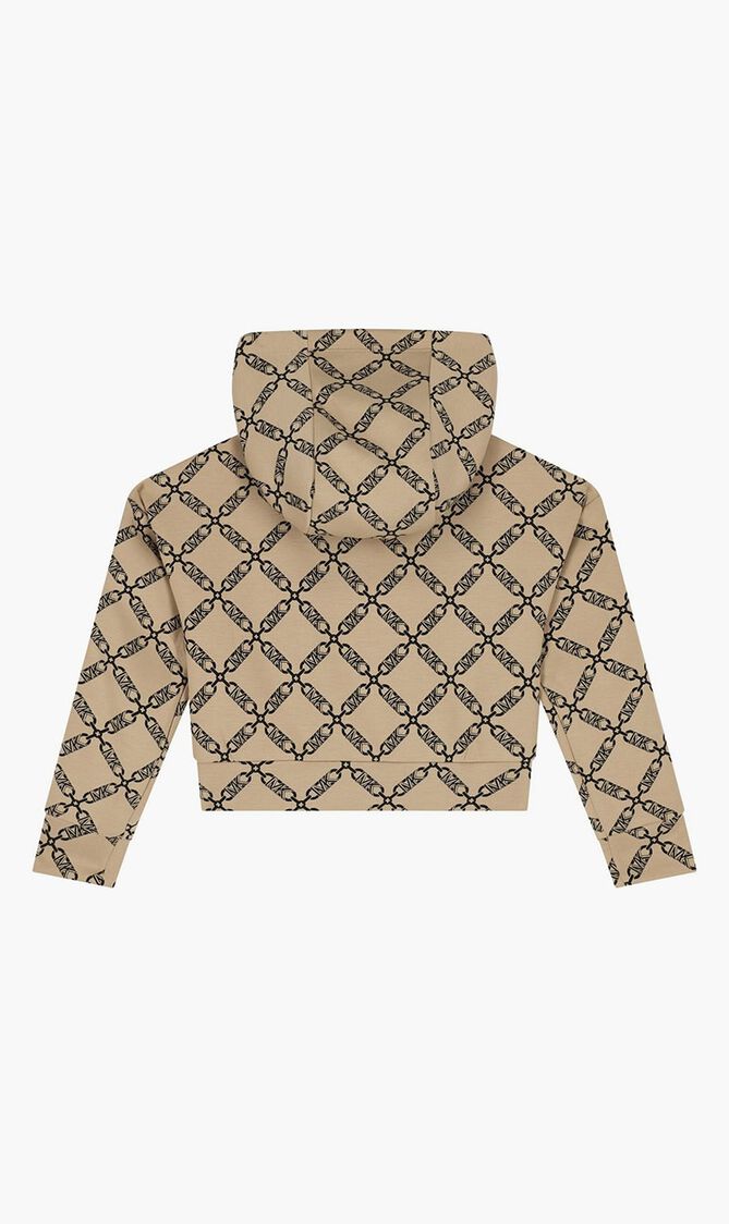 Logo Hooded Zip Up Top