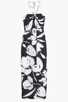 Floral Silk Crepe Sarong Dress