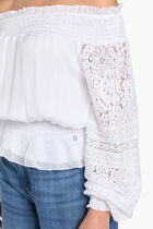 Silk Blend Off Shoulder Top