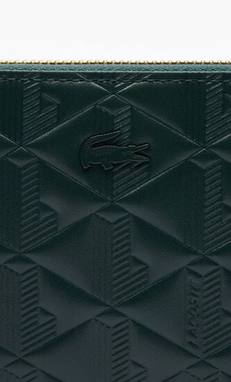 Maheki Zipped Embossed Leather Billfold