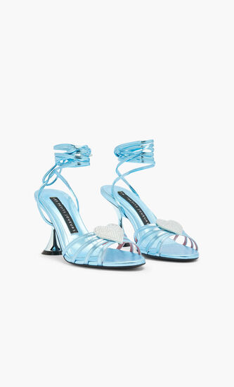 MEDIUM HEEL SANDAL WITH CRYSTAL HEART