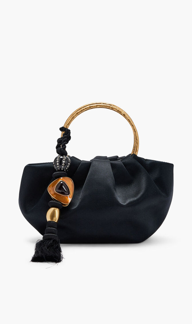 SATIN DOUBLE RING EVENING BAG