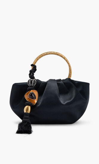 SATIN DOUBLE RING EVENING BAG