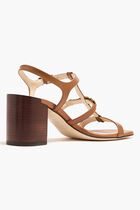 T Chain Leather Sandals