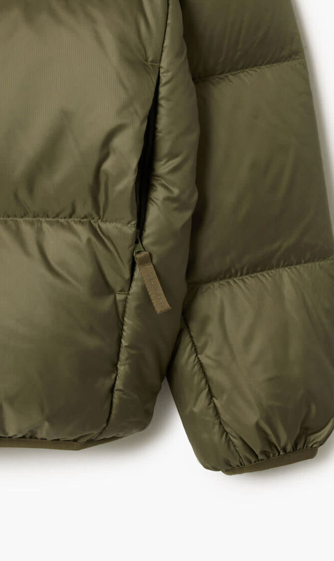 Short Water-Repellent Hooded Puffed Jacket