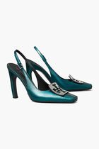 Pave Cut Out Logo Slingback Heel