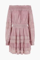 Silk Blend Off Shoulder Mini Dress