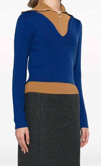 DOUBLE LAYERED ZIP PULLOVER
