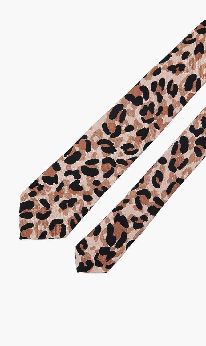 Leopard Print Silk Tie