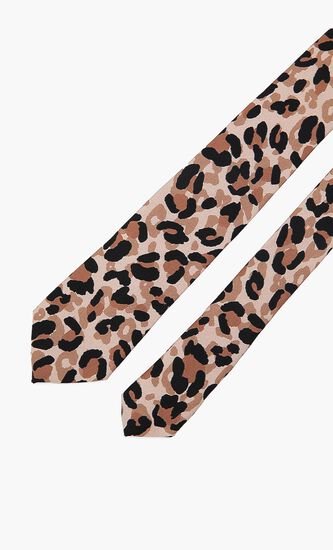 Leopard Print Silk Tie