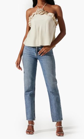 Alix Rosette Halter Neck Top