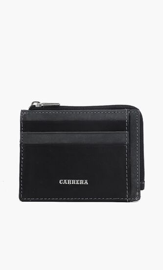 Engraved Logo Zipper Card Holder