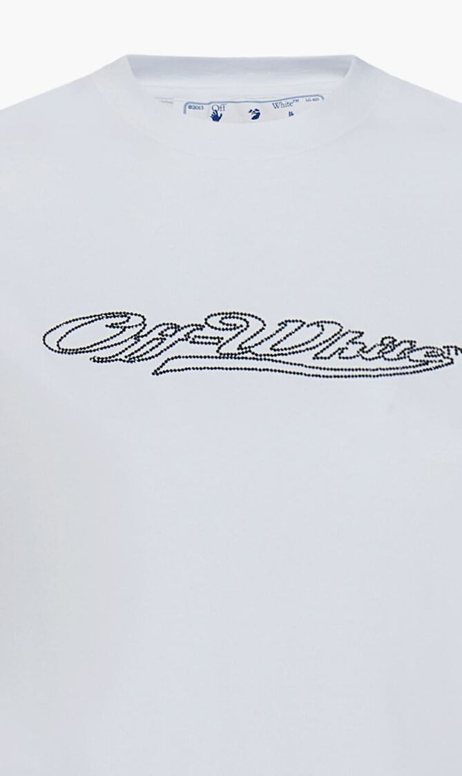 BLING BASEBALL FITTED TEE WHITE BLACK