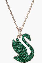 SJC CEX ICONIC SWAN NECKLACE PENDANT GRE/ROS