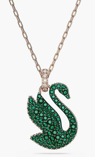 SJC CEX ICONIC SWAN NECKLACE PENDANT GRE/ROS