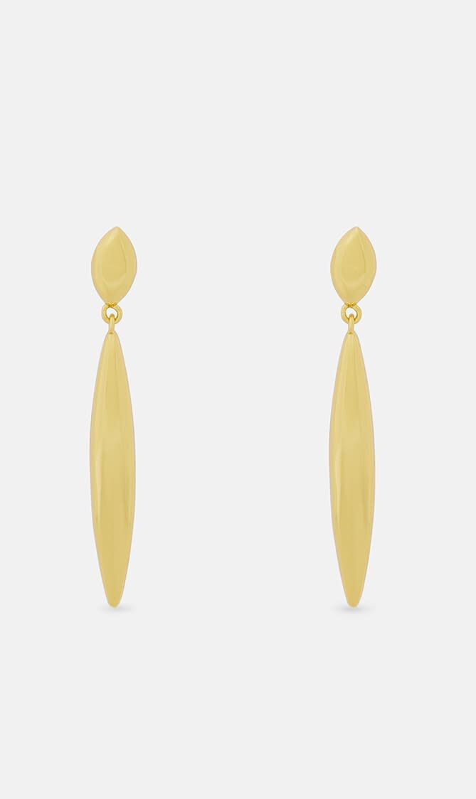 2 GOLD POST TOP AND DROP EARRING